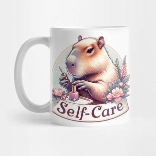 Self-care Capybara Painting Nails Mug